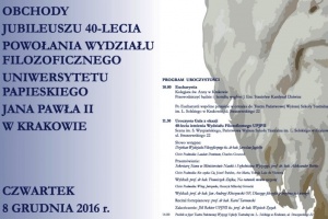 czterdziestolecie wydziału filozoficznego uniwersytetu papieskiego jana pawła drugiego w krakowie